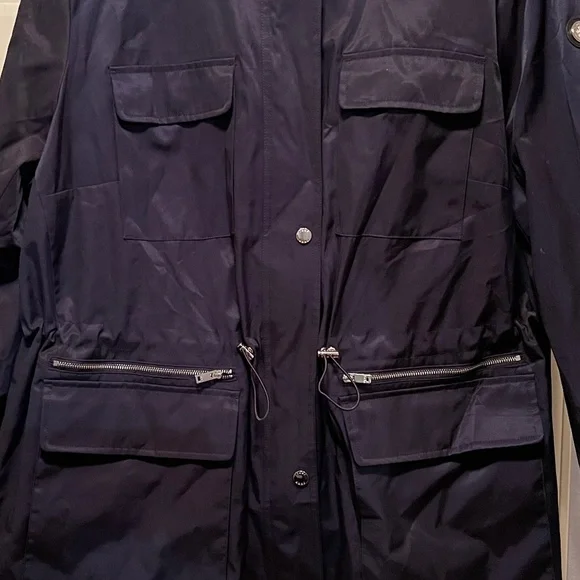 SOLD⭐️DKNY Navy Water Repellent Trench Coat (Plus Size 3X) NWT - Picture 4 of 8
